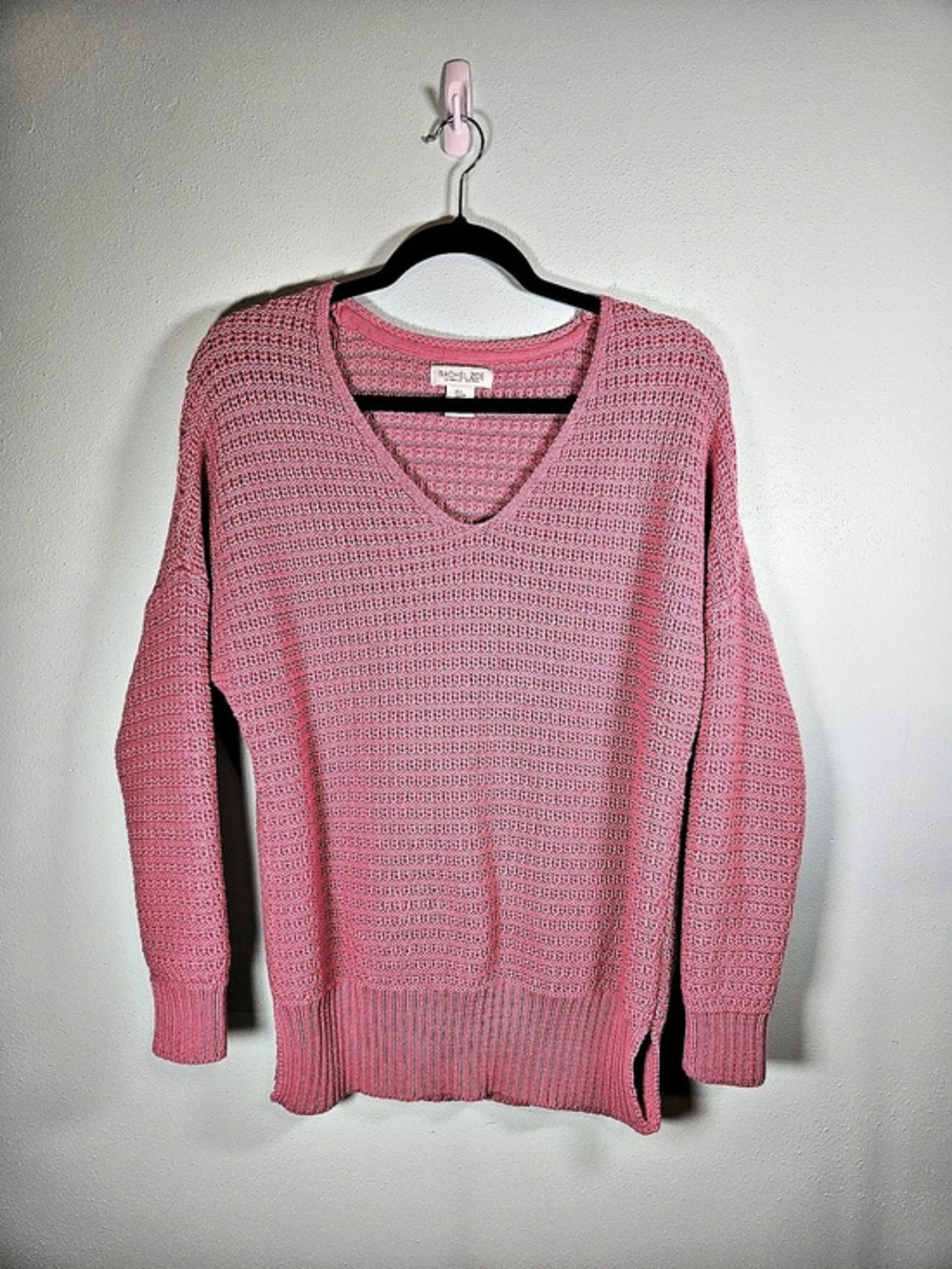 Rachel Zoe Pink V-Neck Sweater Size Large Like New